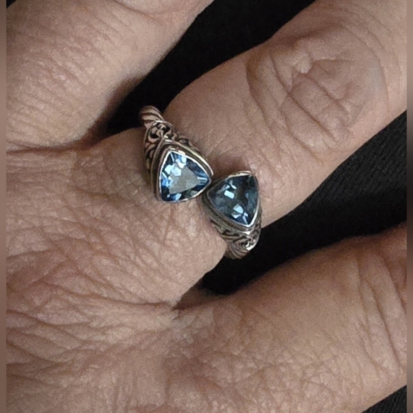 Gorgeous and Unique London Blue Topaz Ring Set in 925 Sterling Silver/ Size 8 - Picture 2 of 16
